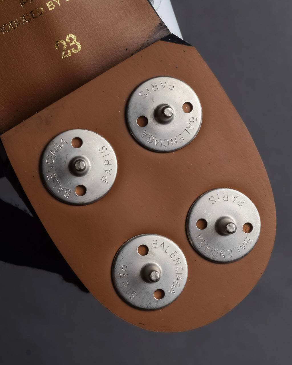 "BALENCIAGA" Two-tone fringe design leather golf shoes