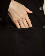 "GUCCI" Michele period solid black wool tailored coat