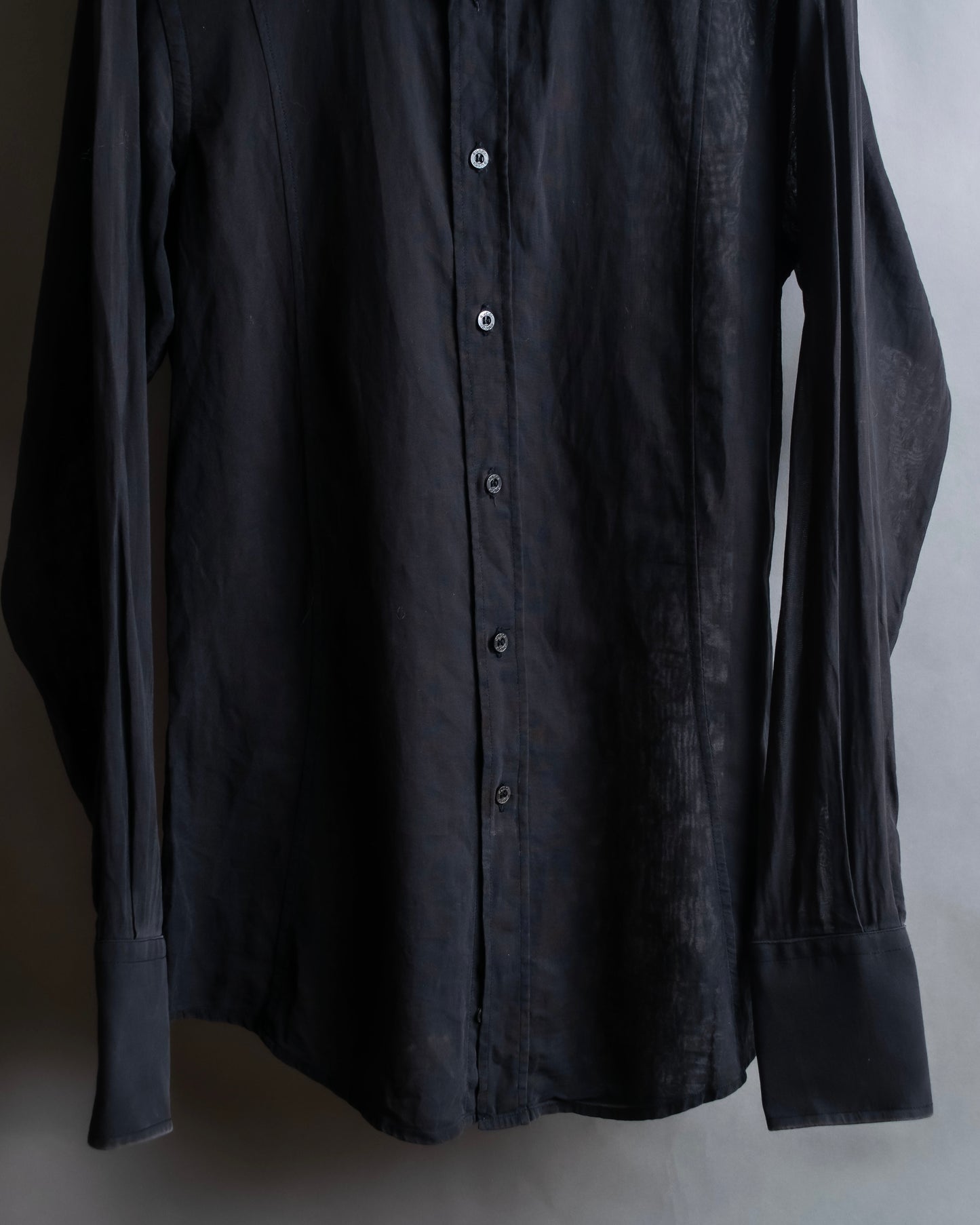 "GUCCI" See-through design cotton shirt