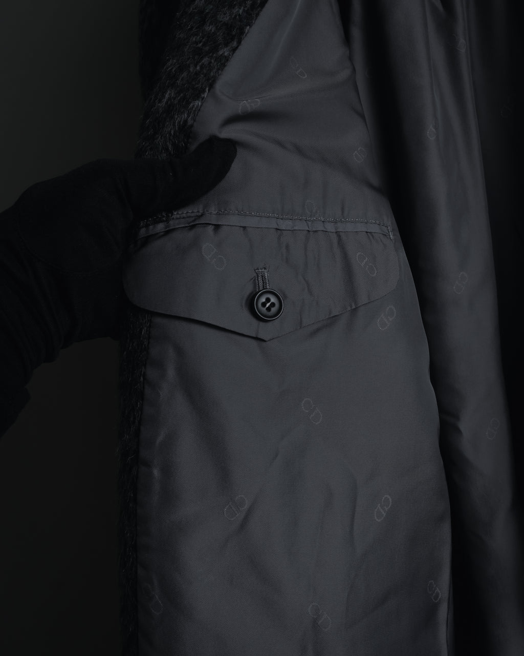 Abrigo de mezcla de mohair de doble botonadura de los años 90 de Christian Dior MONSIEUR