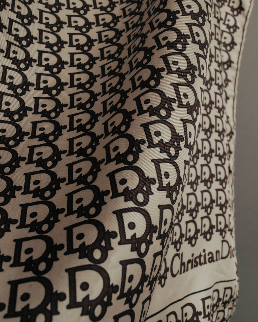 "Christian Dior" 70's-80's Oblique monogram silk scarf