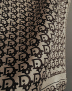 "Christian Dior" 70's-80's Oblique monogram silk scarf