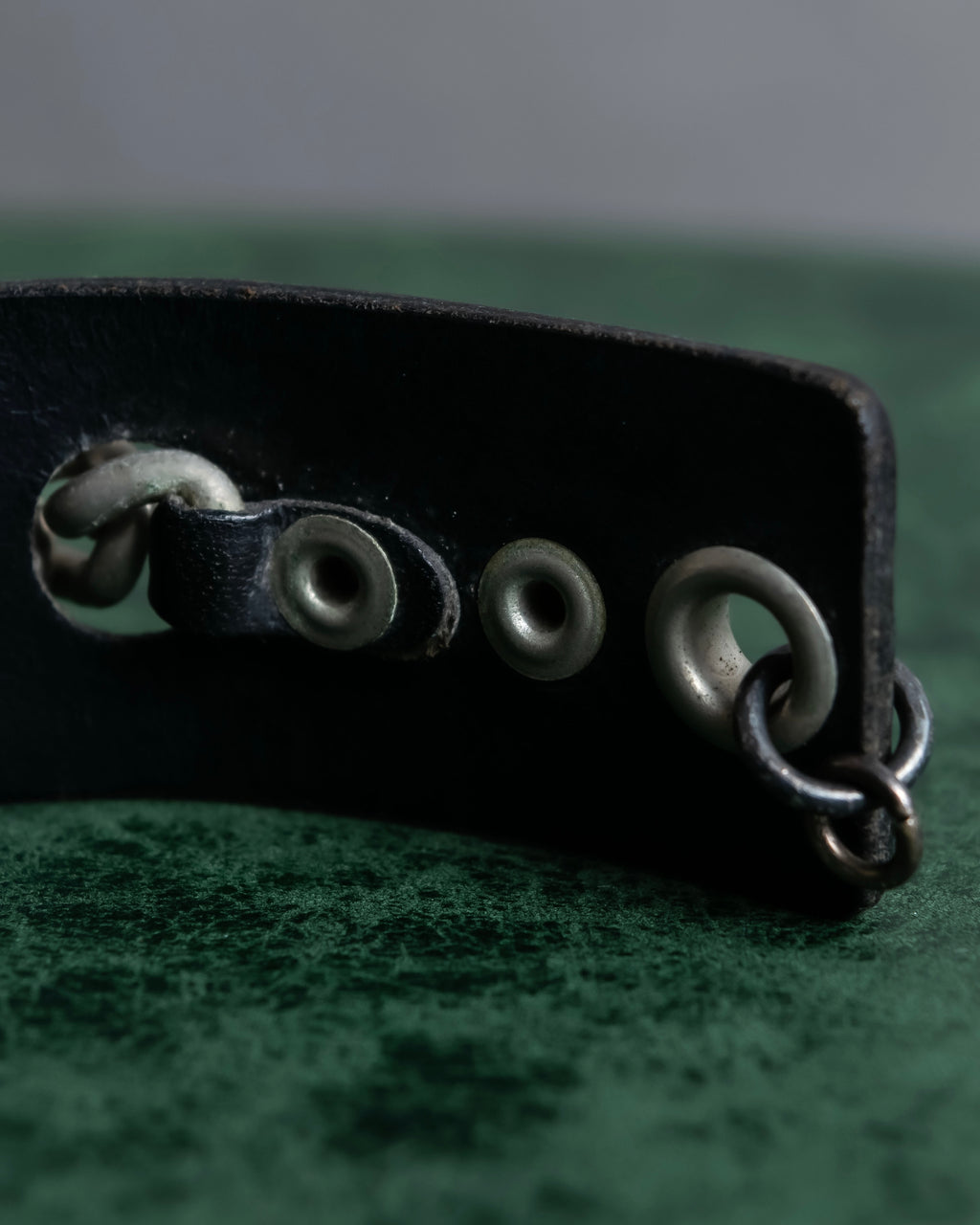 "Dior" Silver chain inlaid leather bracelet