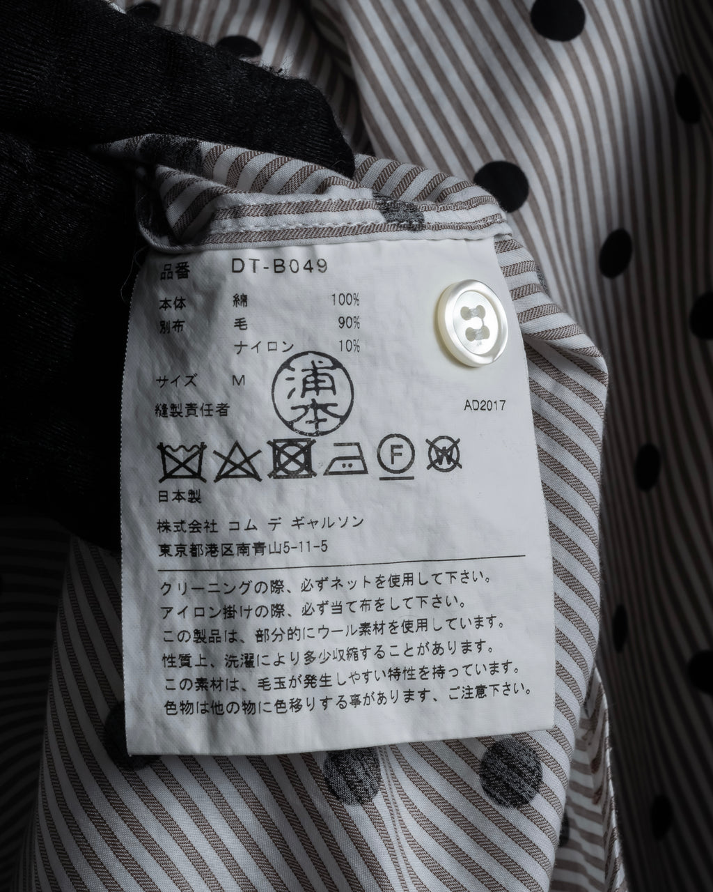 “COMME des GARÇONS HOMME DEUX” 17AW Polka dot stripe shirt