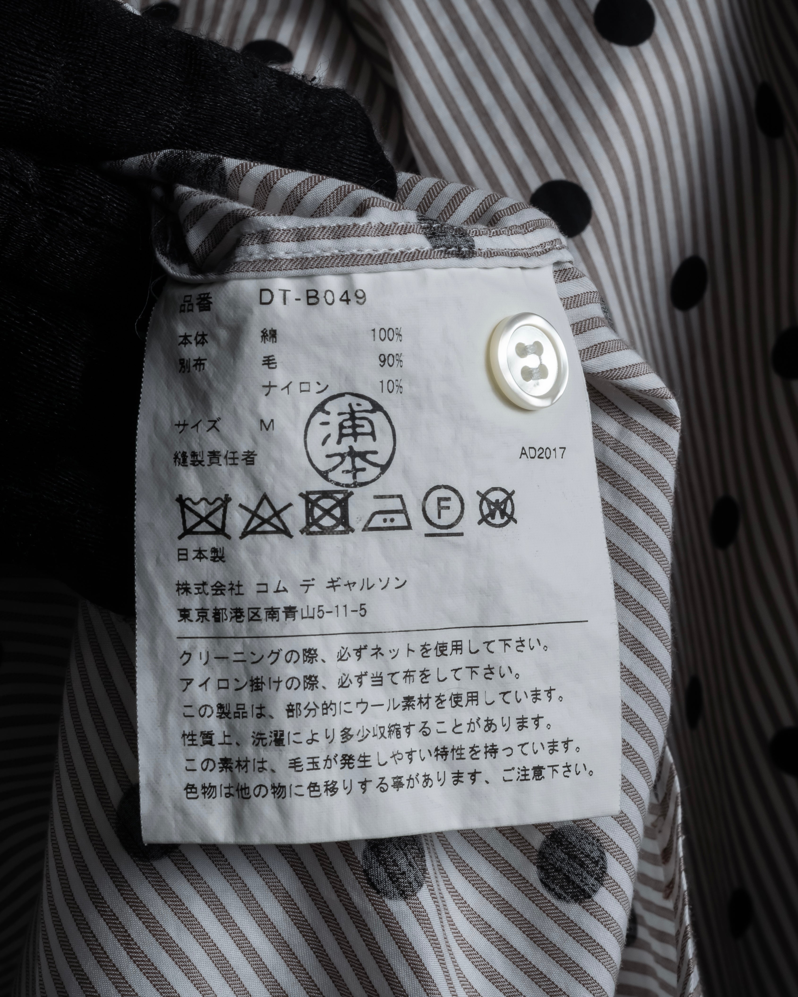 “COMME des GARÇONS HOMME DEUX” 17AW Polka dot stripe shirt