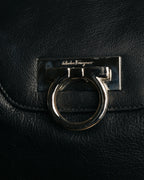 “Salvatore Ferragamo“ 00’s-10’s Gancini ring hardware leather shoulder bag