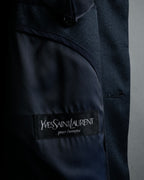 “Yves Saint Laurent” 90’s clean fly-front bal collar coat