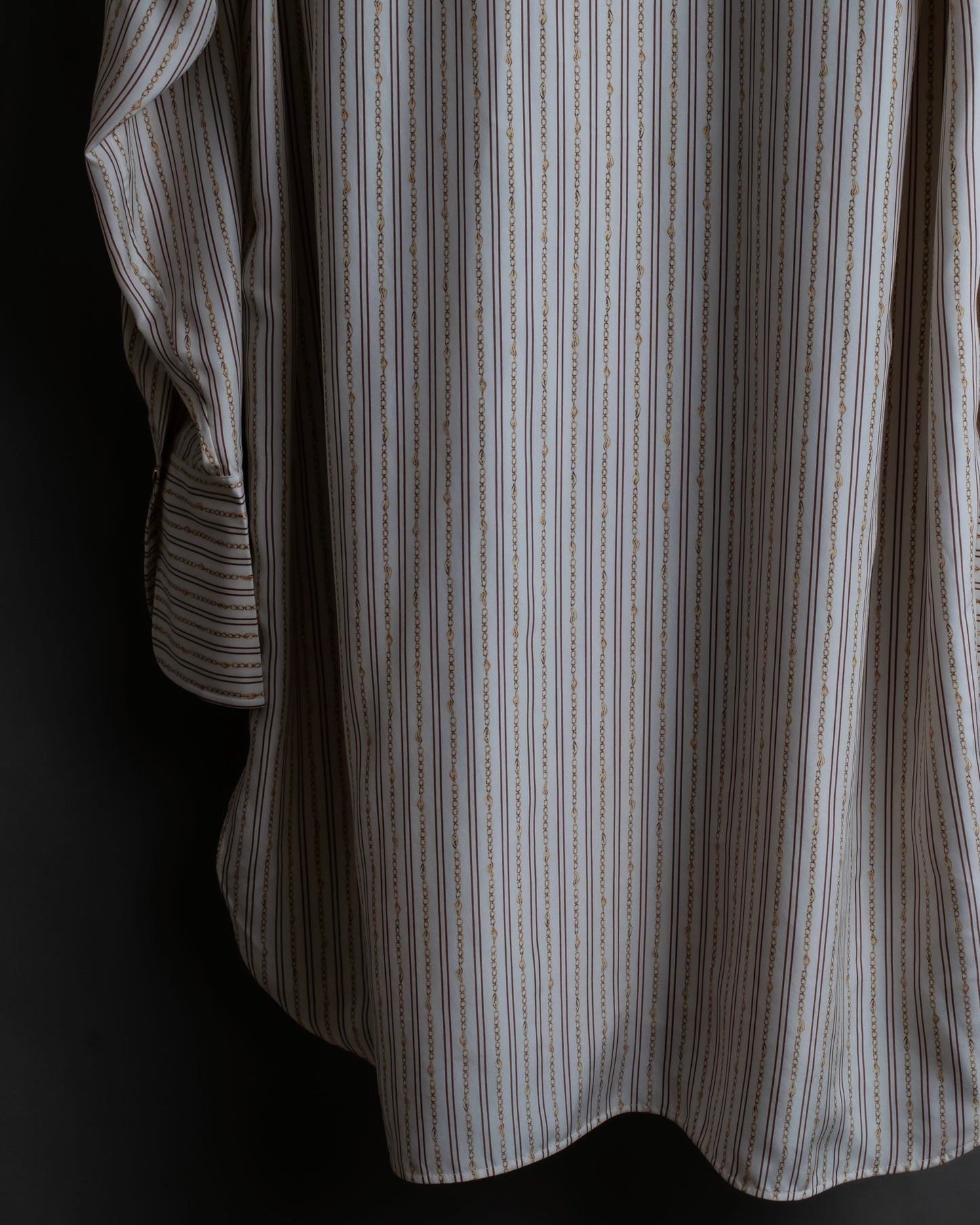 "Chloe" Chain＆stripe pattern relaxed shirt