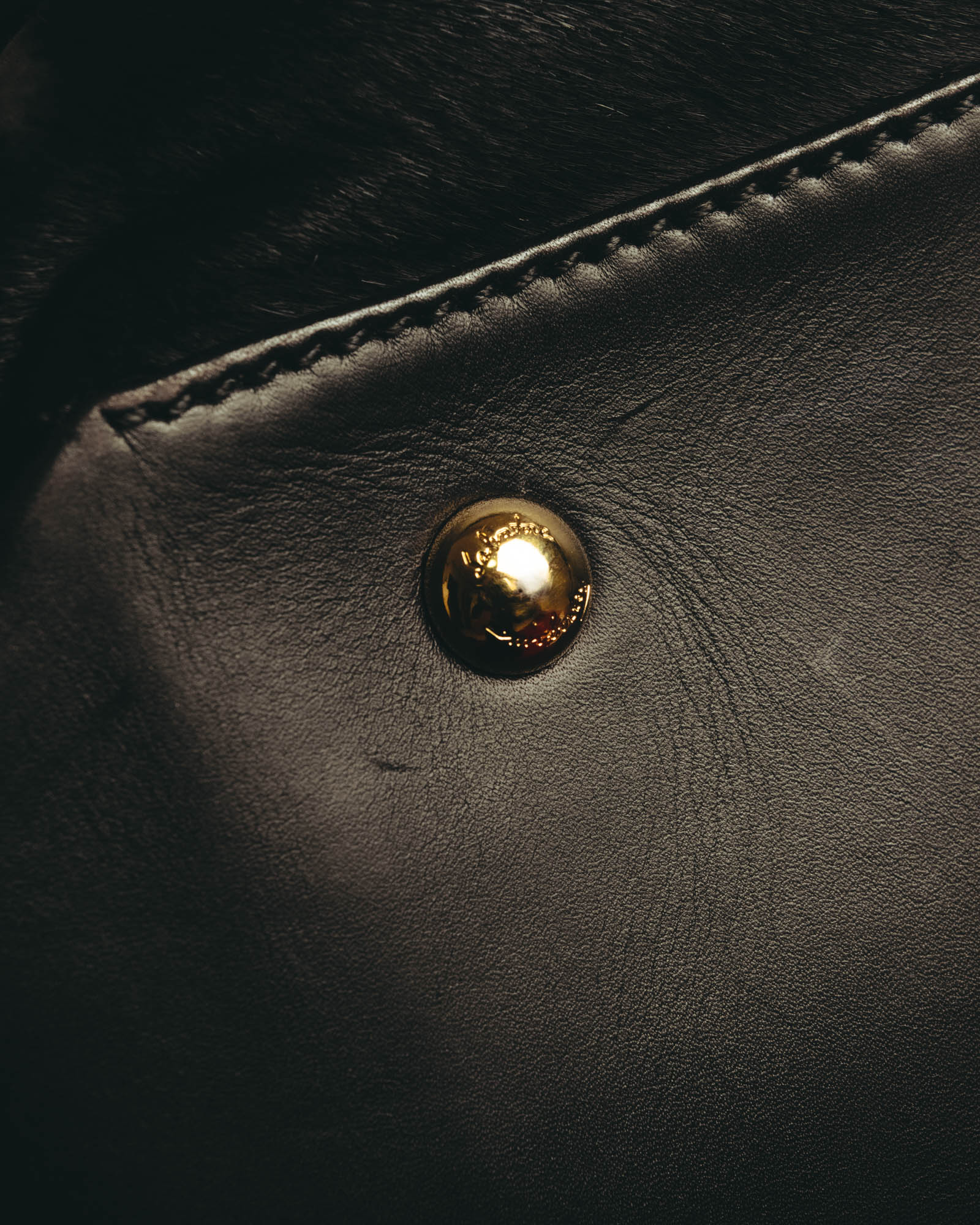 -SPECIAL- “Salvatore Ferragamo“ 90's-00's Gancini pony hair and leather dual-way boston bag