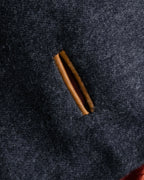 "HERMES" Vintage leather piping design belted tailored jacket