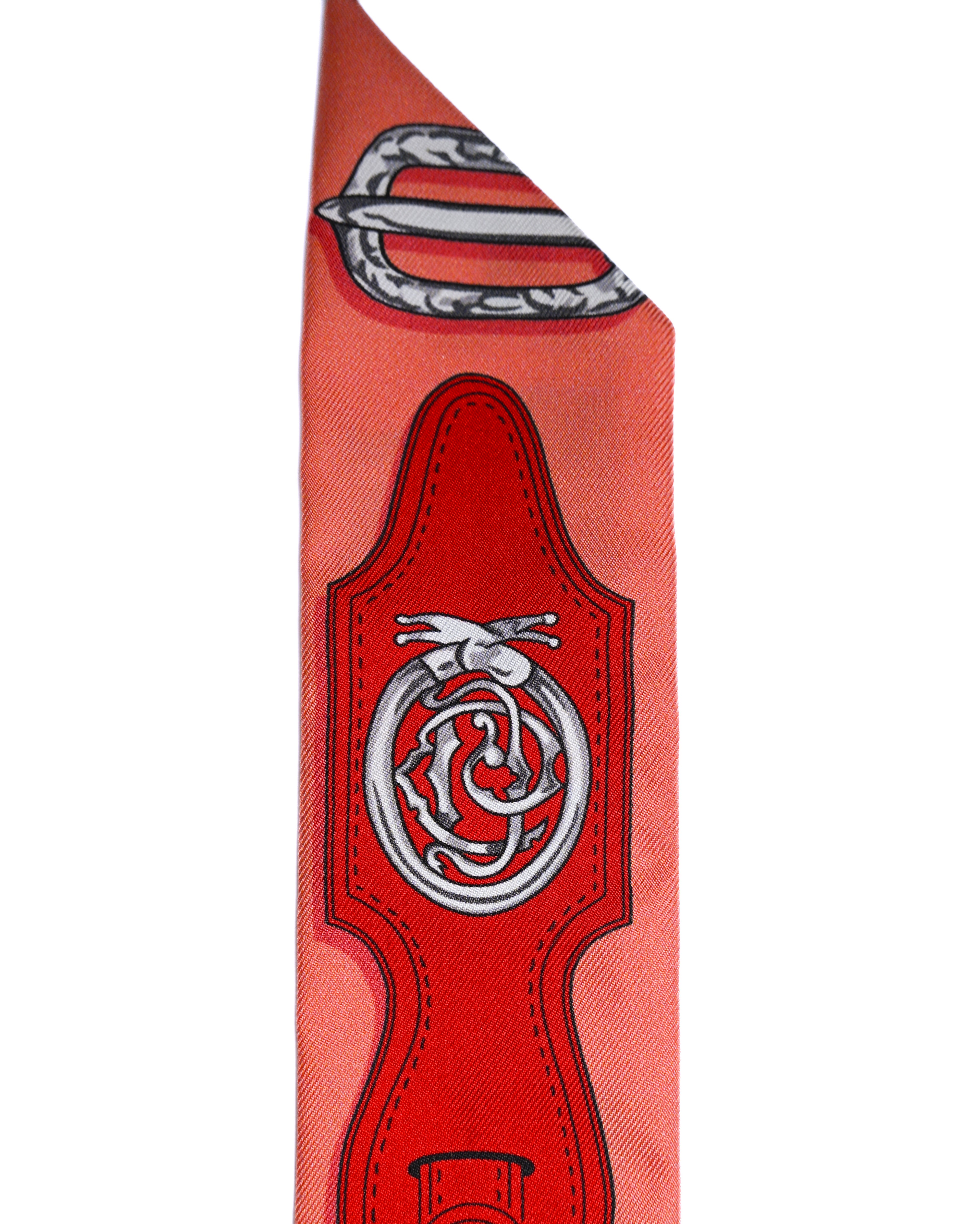 HERMES/ “Harnais des Présidents” Twilly Silk Scarf