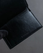 "BALENCIAGA" Logo engraved compact leather tri-fold wallet