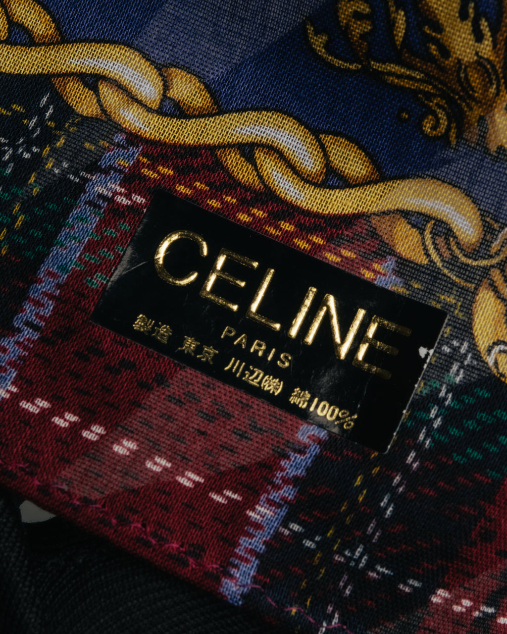 “CELINE” 2019-2024 Heraldic chain cotton scarf