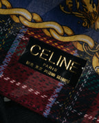 “CELINE” 2019-2024 Heraldic chain cotton scarf