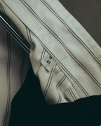 -SPECIAL- “HERMES” 80’s tonal jacquard pinstripe French cuff shirt