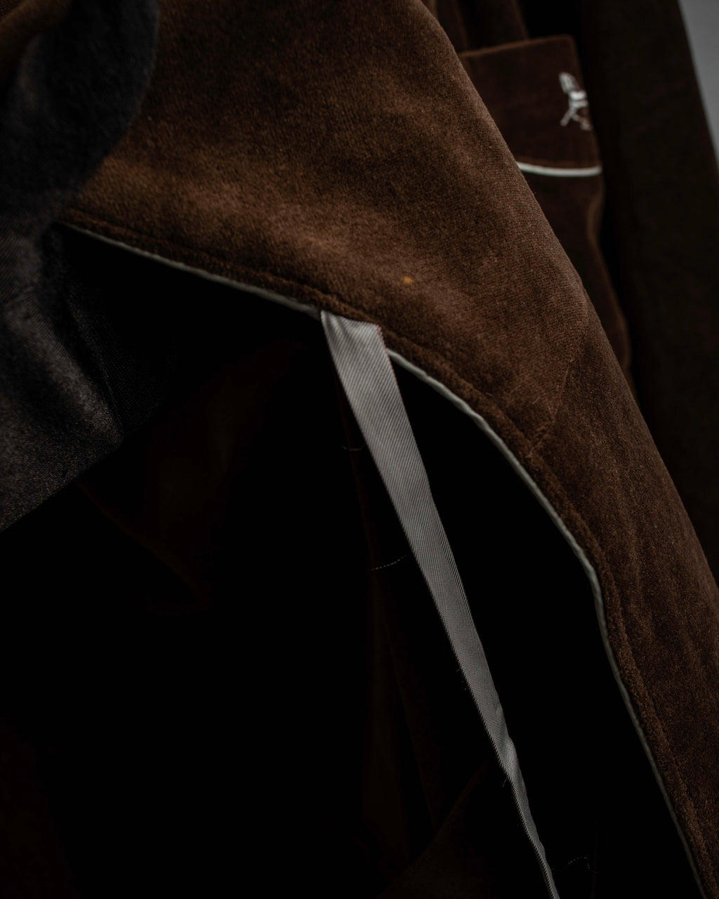 "CELINE" Piping design velour long gown coat