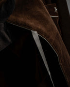 "CELINE" Piping design velour long gown coat