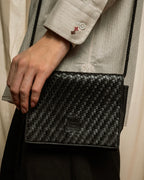 "FENDI" 80's Karl Lagerfeld design braided leather shoulder bag