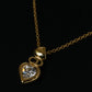 "Christian Dior" Heart motif zirconia gold pendant