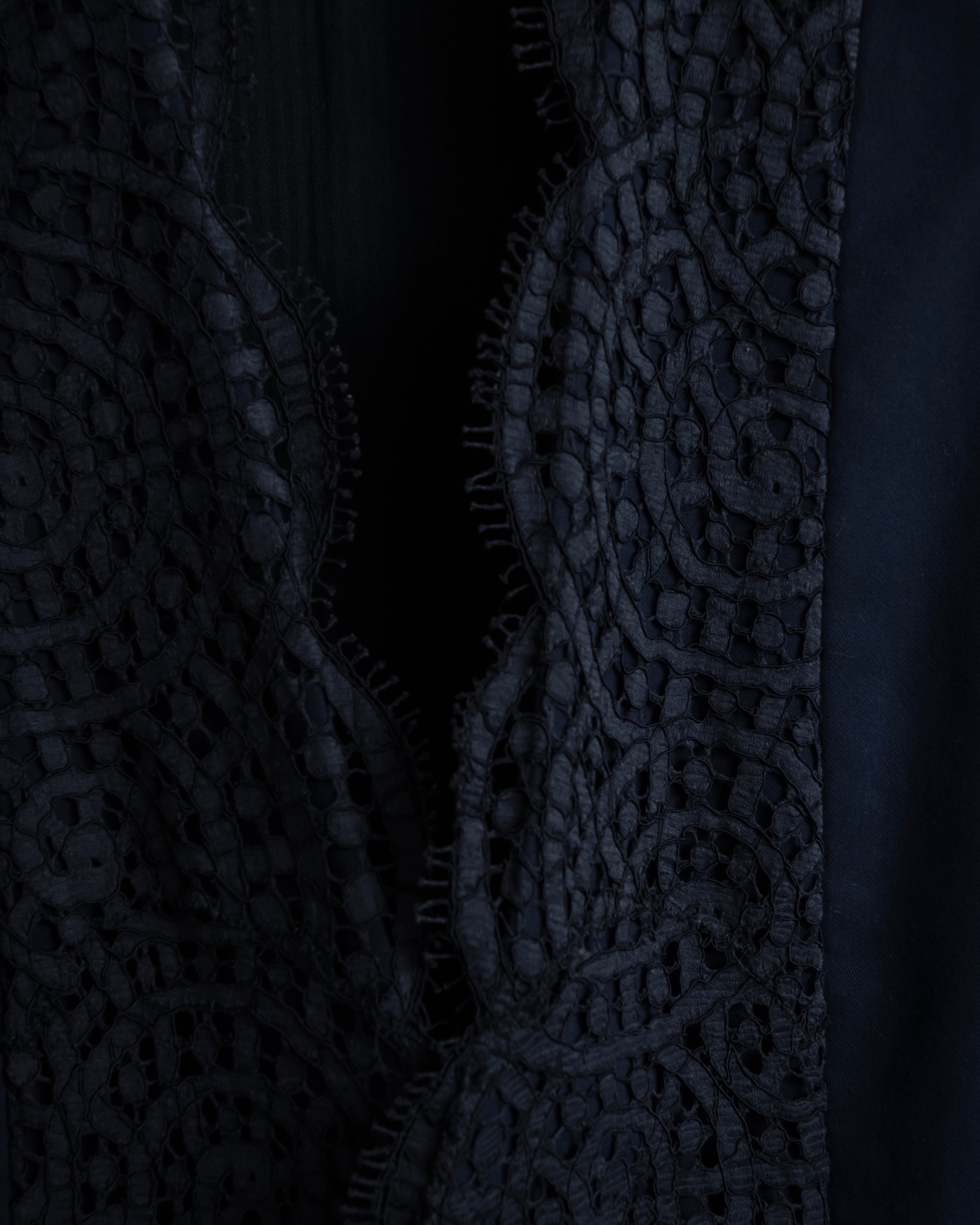 "JEAN PAUL GAULTIER" 90's Geometric lace design tailored vest