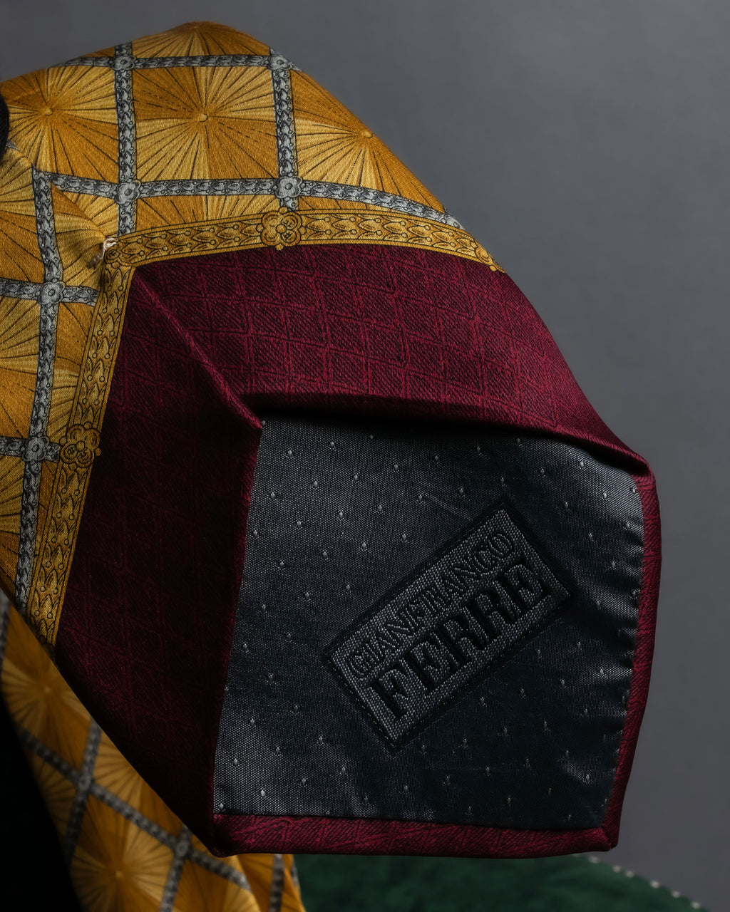 "GIANFRANCO FERRE" Ornamental yellow silk necktie