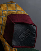 "GIANFRANCO FERRE" Ornamental yellow silk necktie
