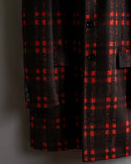 "HUGO BOSS" Plaid brushed wool tailored coat