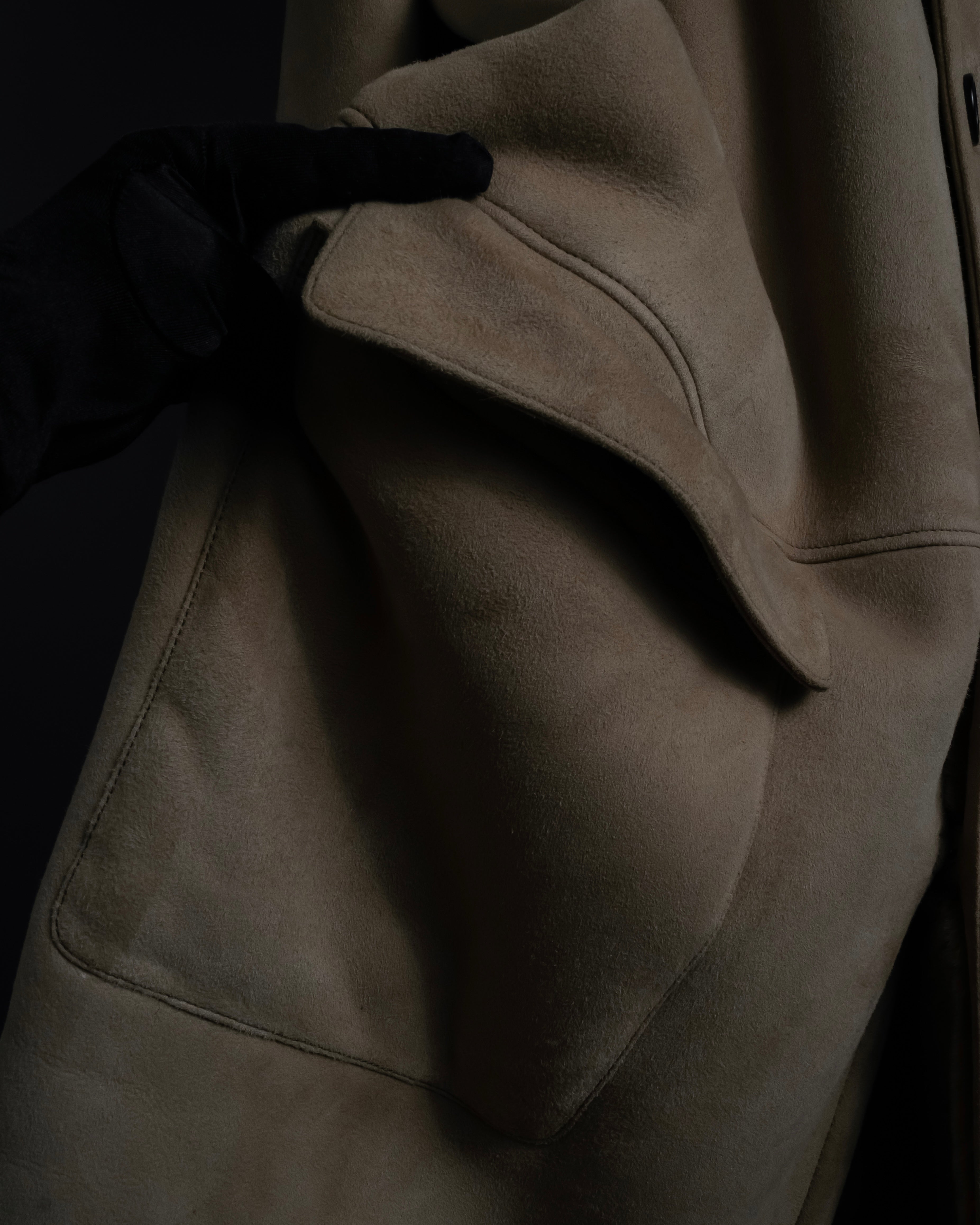 -SPECIAL- "LOEWE" 90's-10's Fur collar cordero lambskin long coat