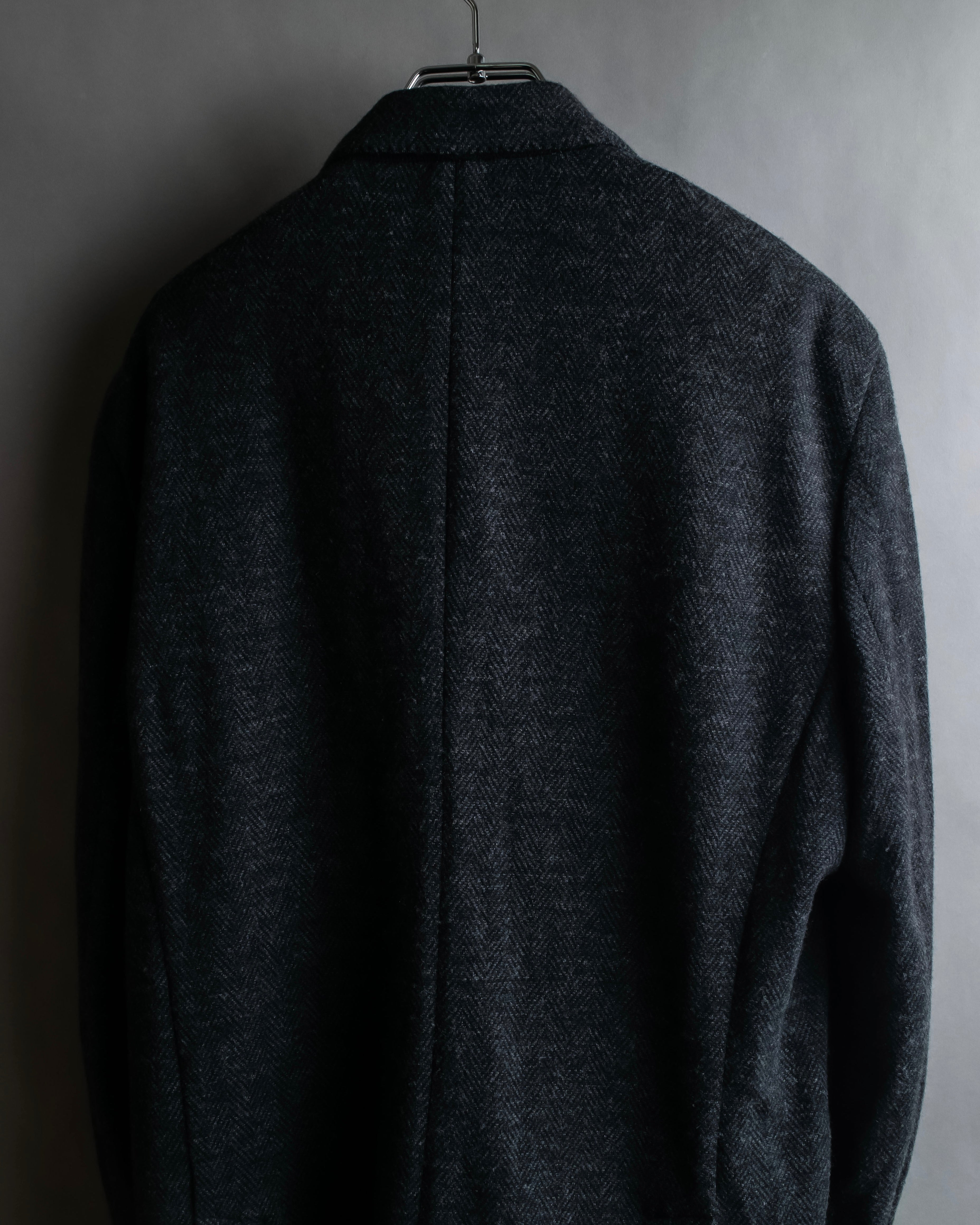 "POLO Ralph Lauren" Herringbone weave charcoal gray tailored jacket