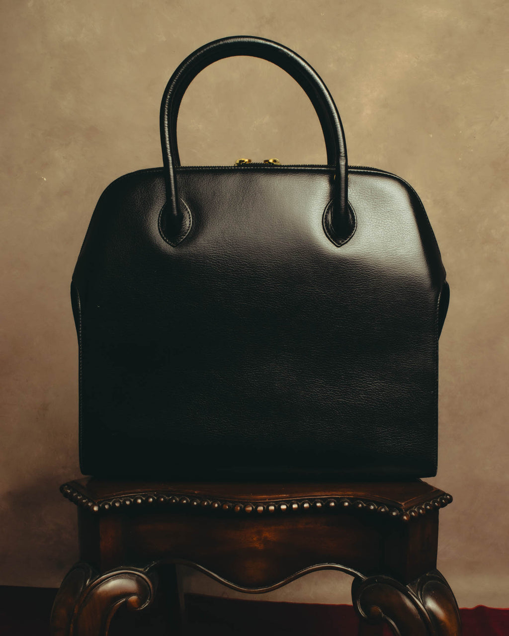 "Salvatore Ferragamo" 90's-00's Structured leather top handle bag