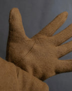 "BURBERRY" Cashmere blend design suede leather gloves