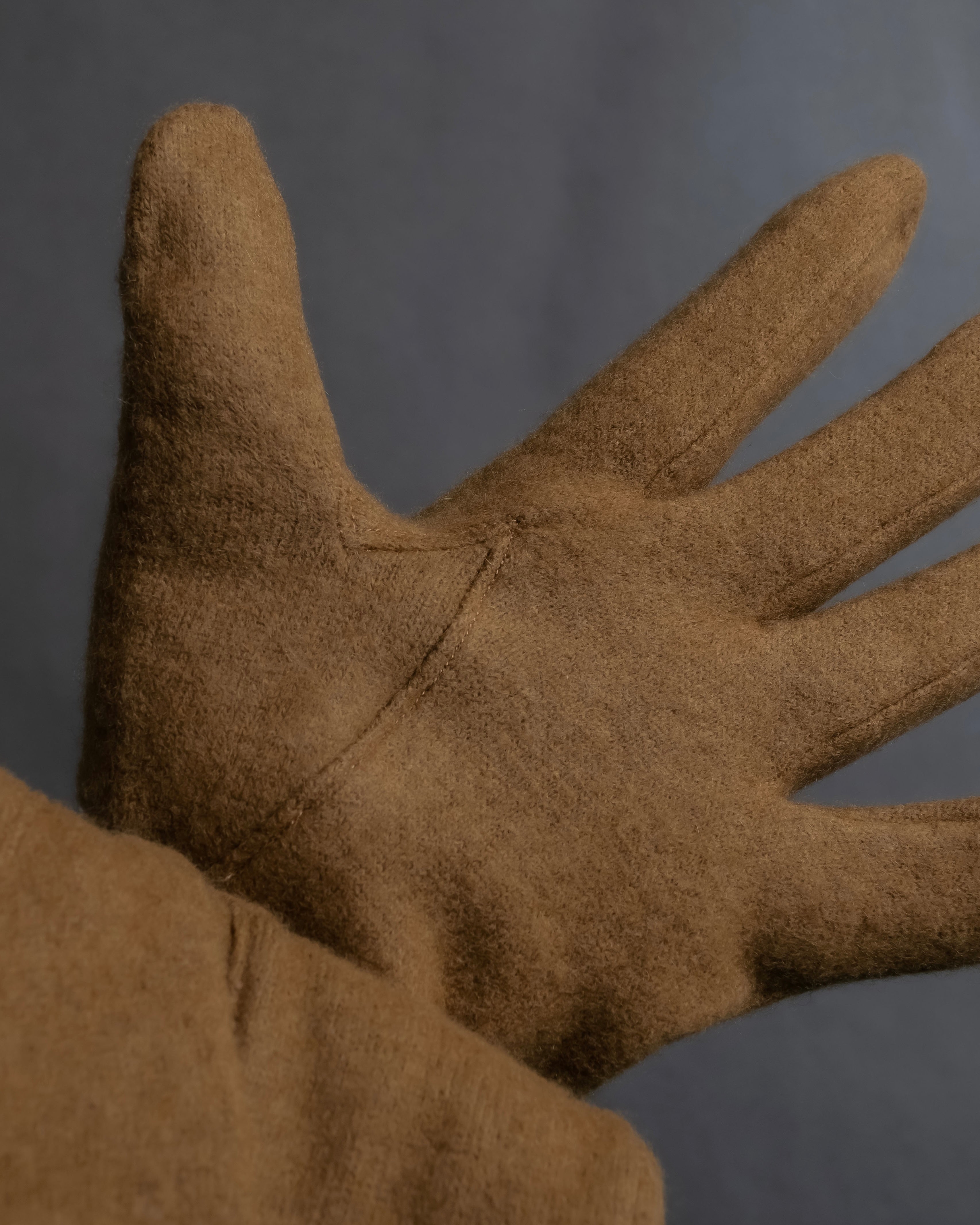 "BURBERRY" Cashmere blend design suede leather gloves