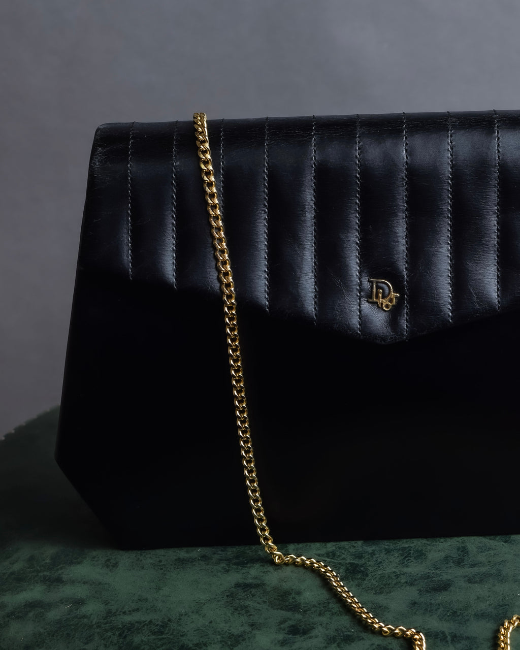 "Christian Dior" Layered flap oblique shoulder bag