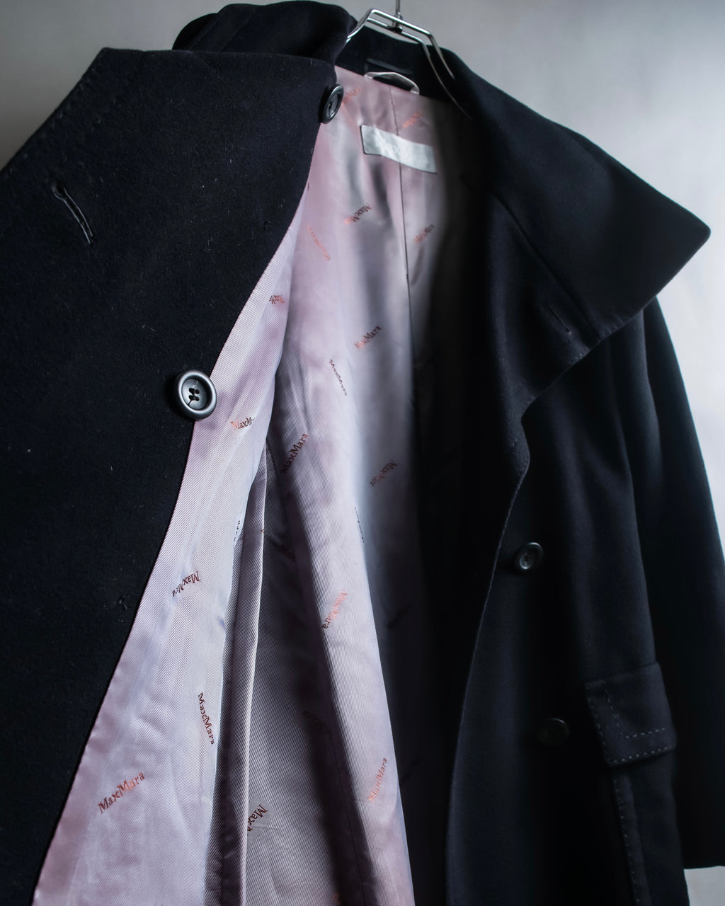"Max Mara" Double-breasted 2way collar maxi length coat