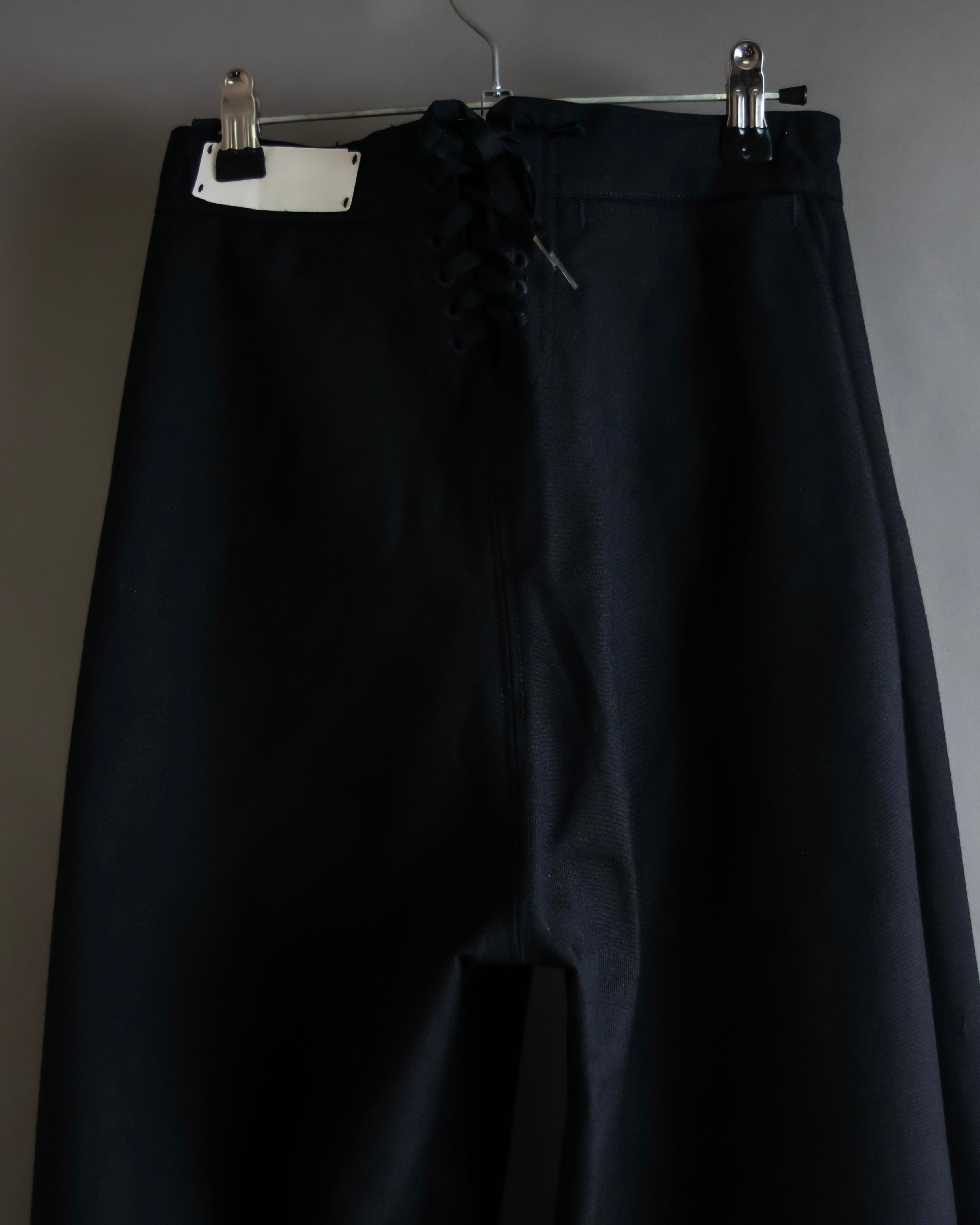 "US navy inspired lace back wide sailor pants"