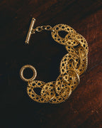 -SPECIAL- “Christian Dior” 70’s-90’s Sculptural openwork gold tone chain bracelet