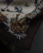 "HERMES" 80's Carré 90 Les Champignons II silk scarf