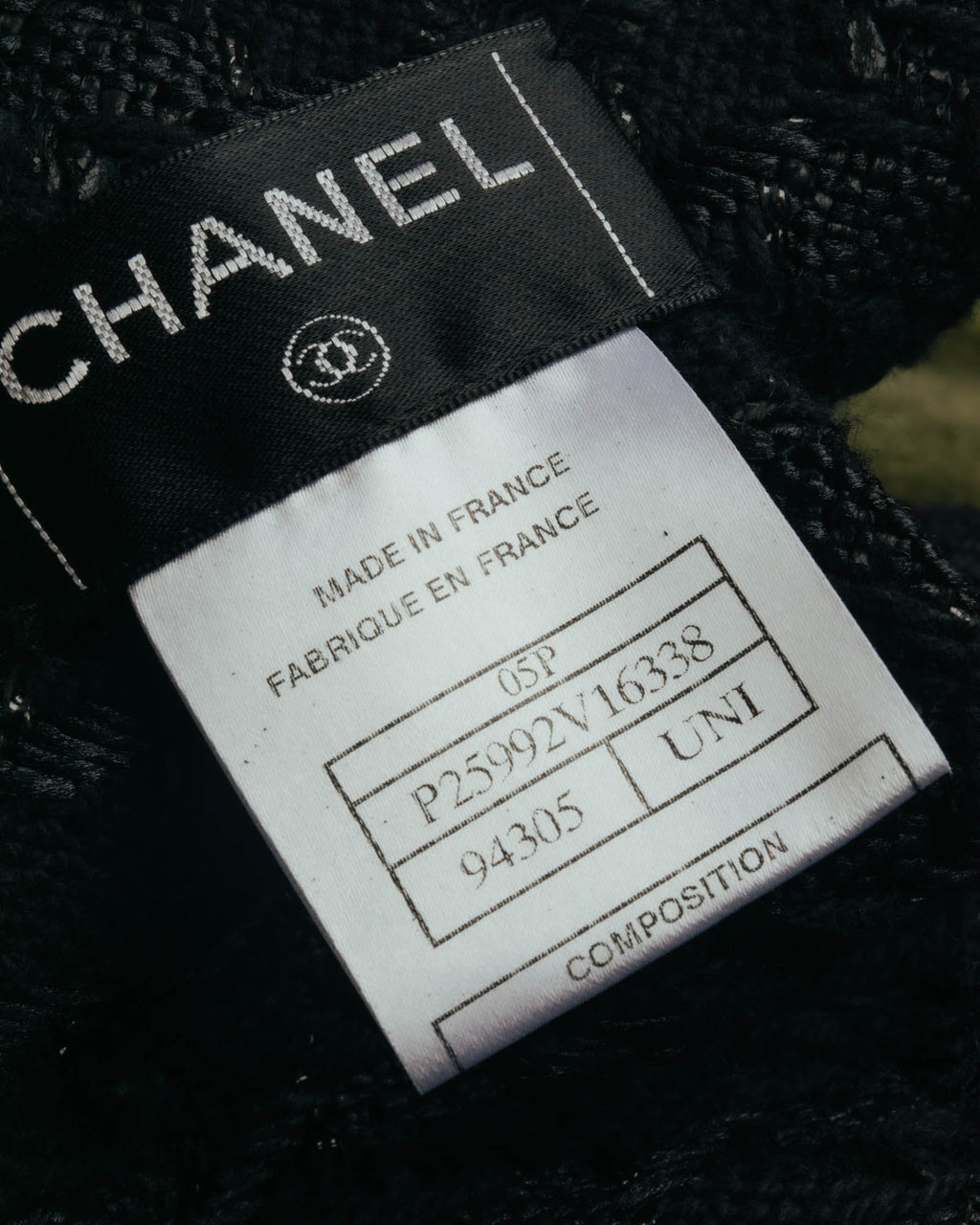 -SPECIAL- “CHANEL” 05Spring black tweed fringe necktie