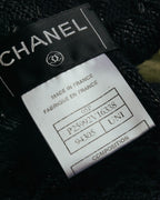 -SPECIAL- “CHANEL” 05Spring black tweed fringe necktie
