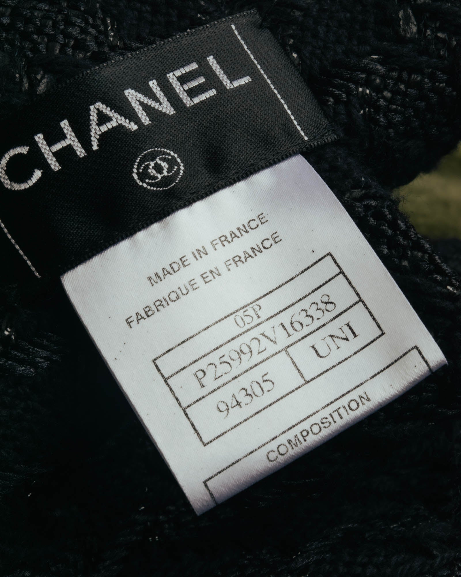 -SPECIAL- “CHANEL” 05Spring black tweed fringe necktie