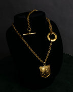 "CELINE" Moon & star top motif gold necklace