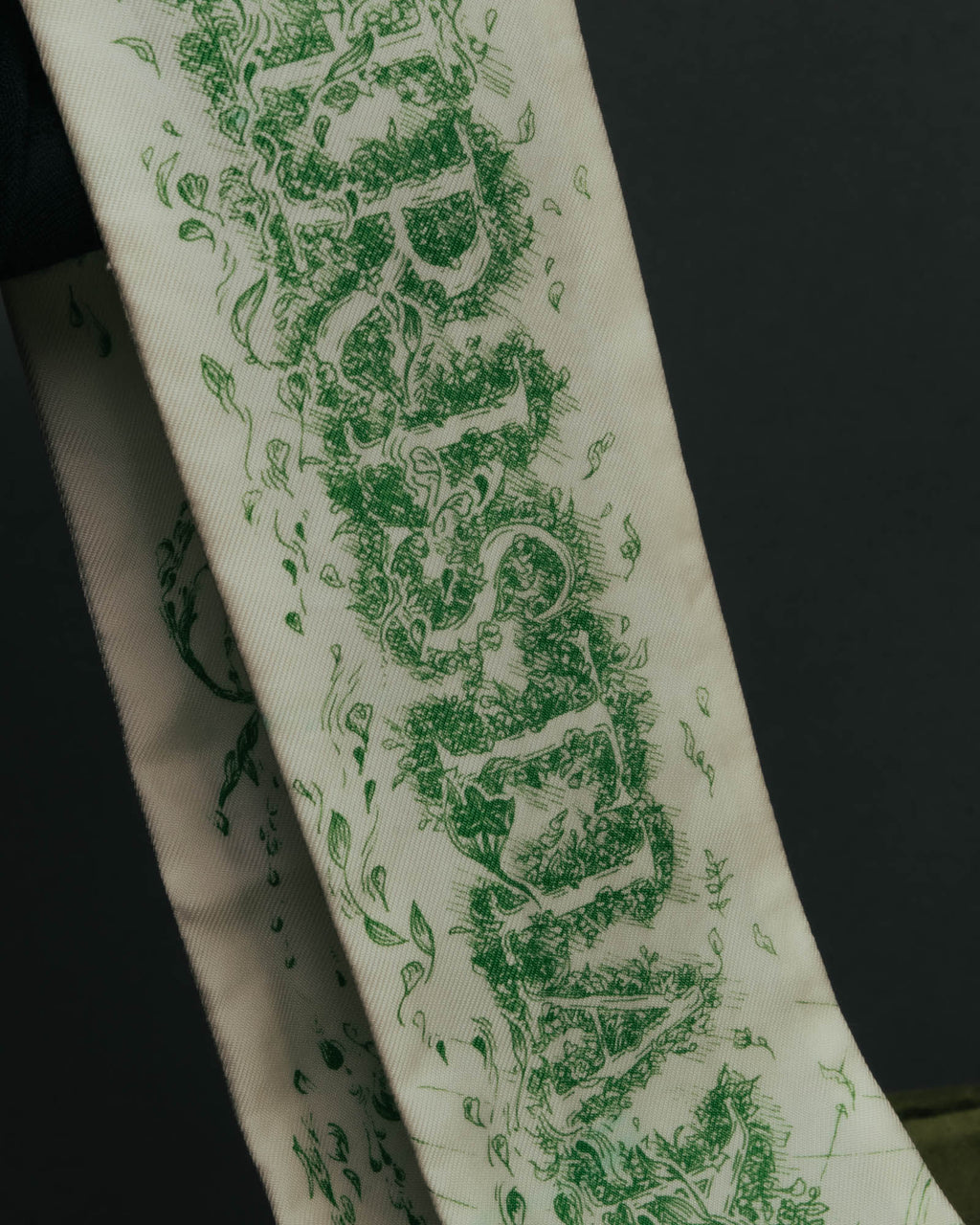 "DIOR" Green printed silk mitzah scarf
