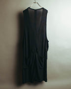"Y's" 00's-10's Layered cupro sleeveless maxi dress