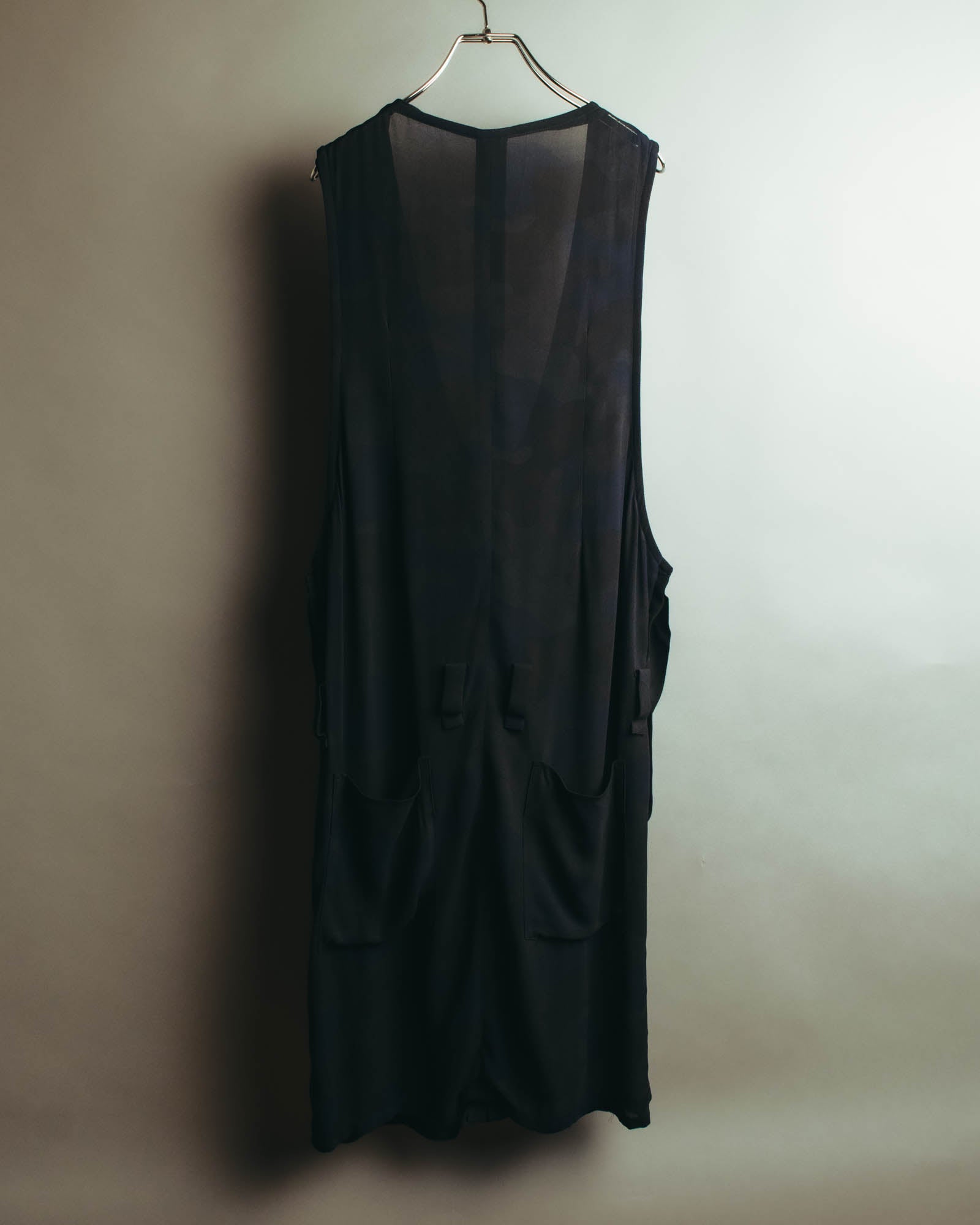 "Y's" 00's-10's Layered cupro sleeveless maxi dress