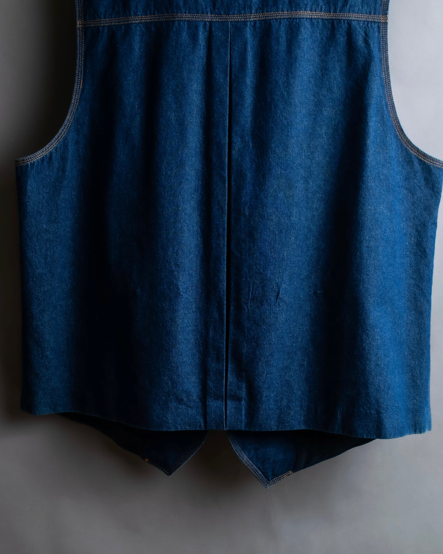 "Vintage stitch design denim vest"