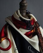 "Christian Dior" Parisian accessory motif silk scarf