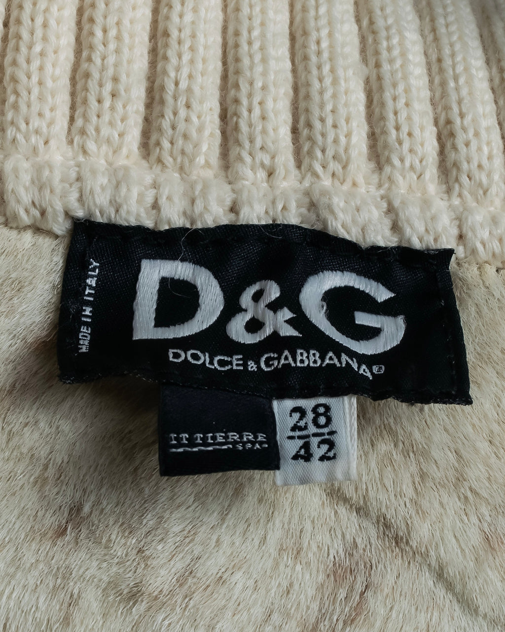 "Dolce &amp; Gabbana" Mouton &amp; knit combination design coat