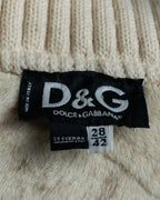 "Dolce &amp; Gabbana" Mouton &amp; knit combination design coat