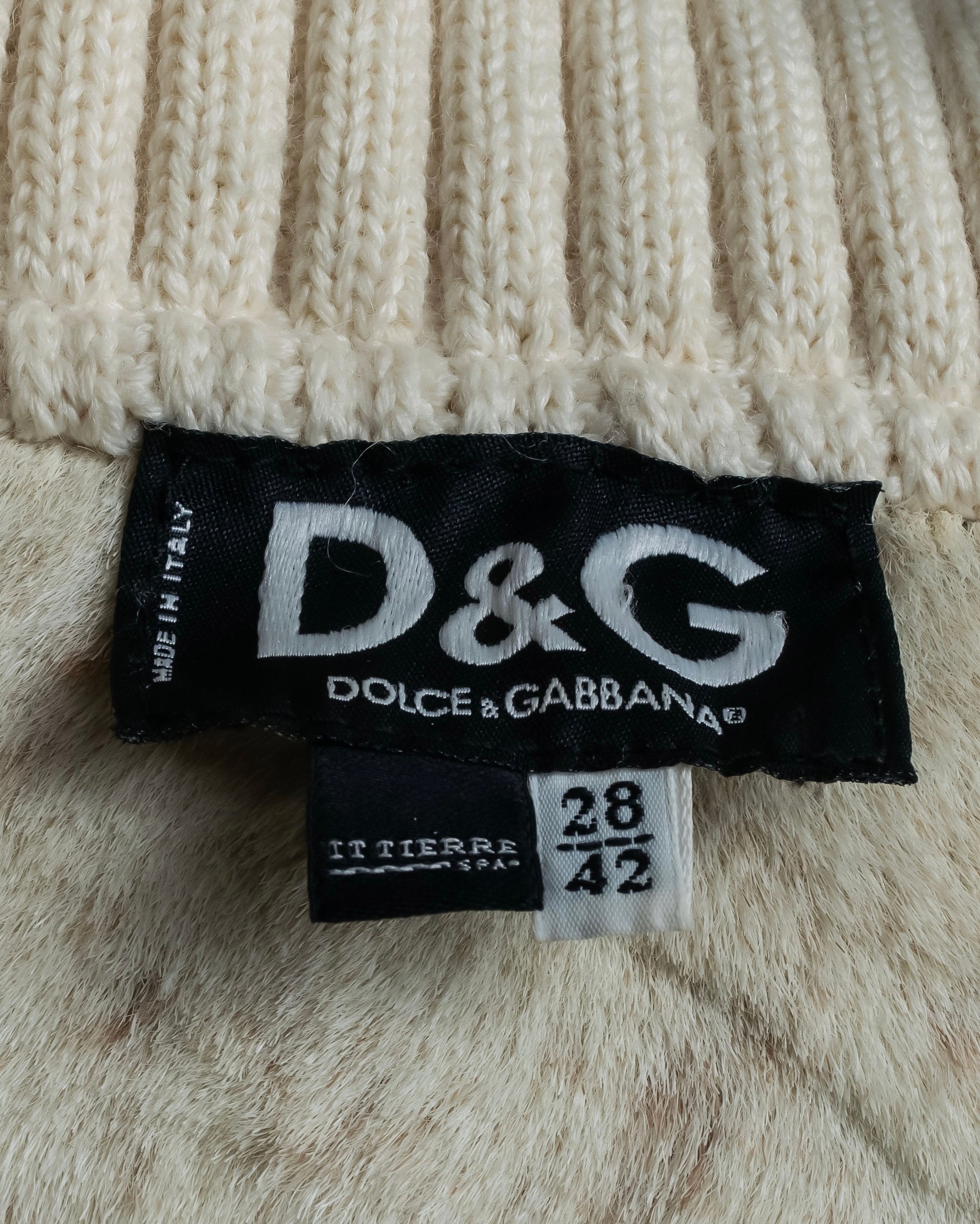 "Dolce &amp; Gabbana" Mouton &amp; knit combination design coat