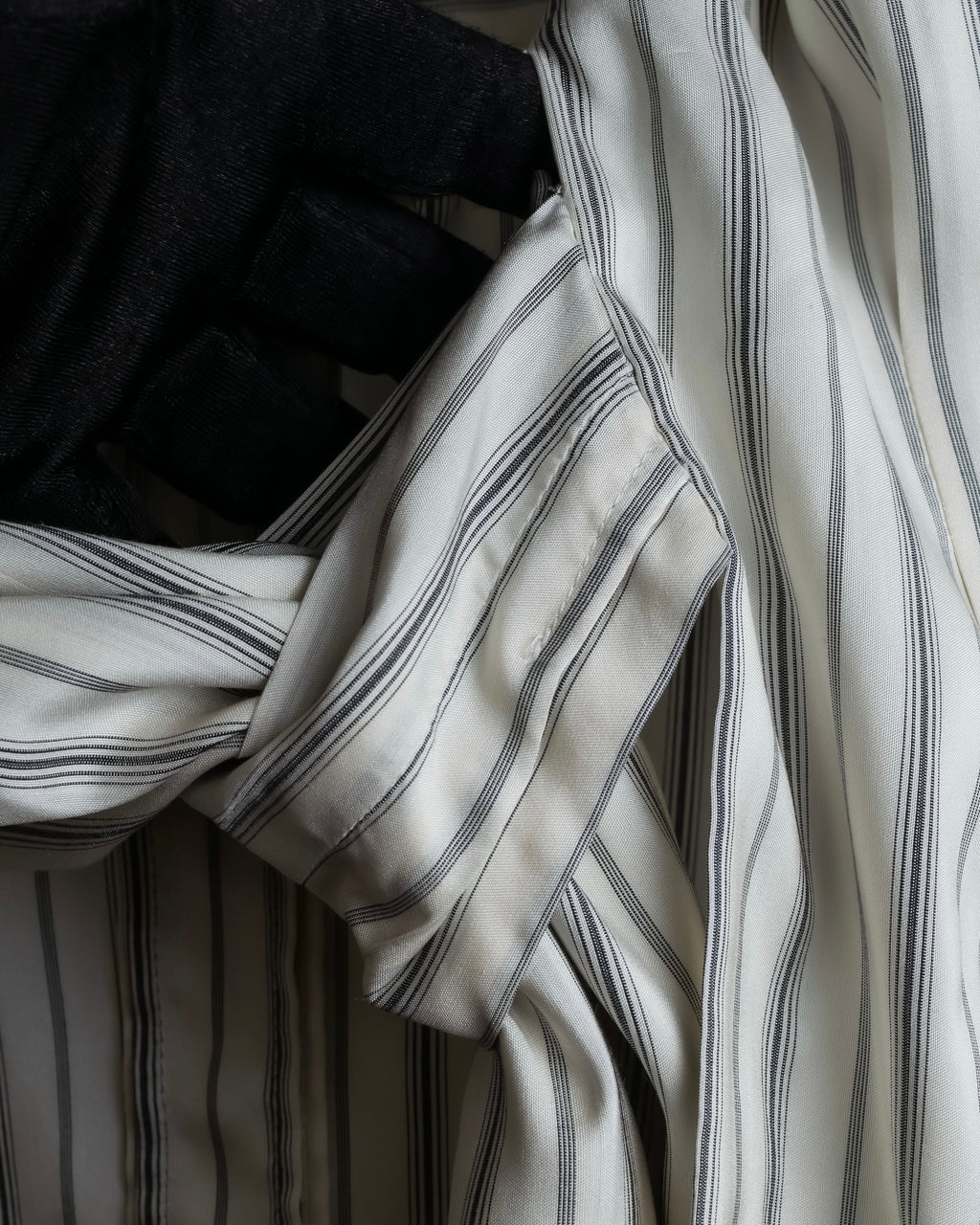 "MAISON MARGIELA" 16SS bowtie design striped long shirt